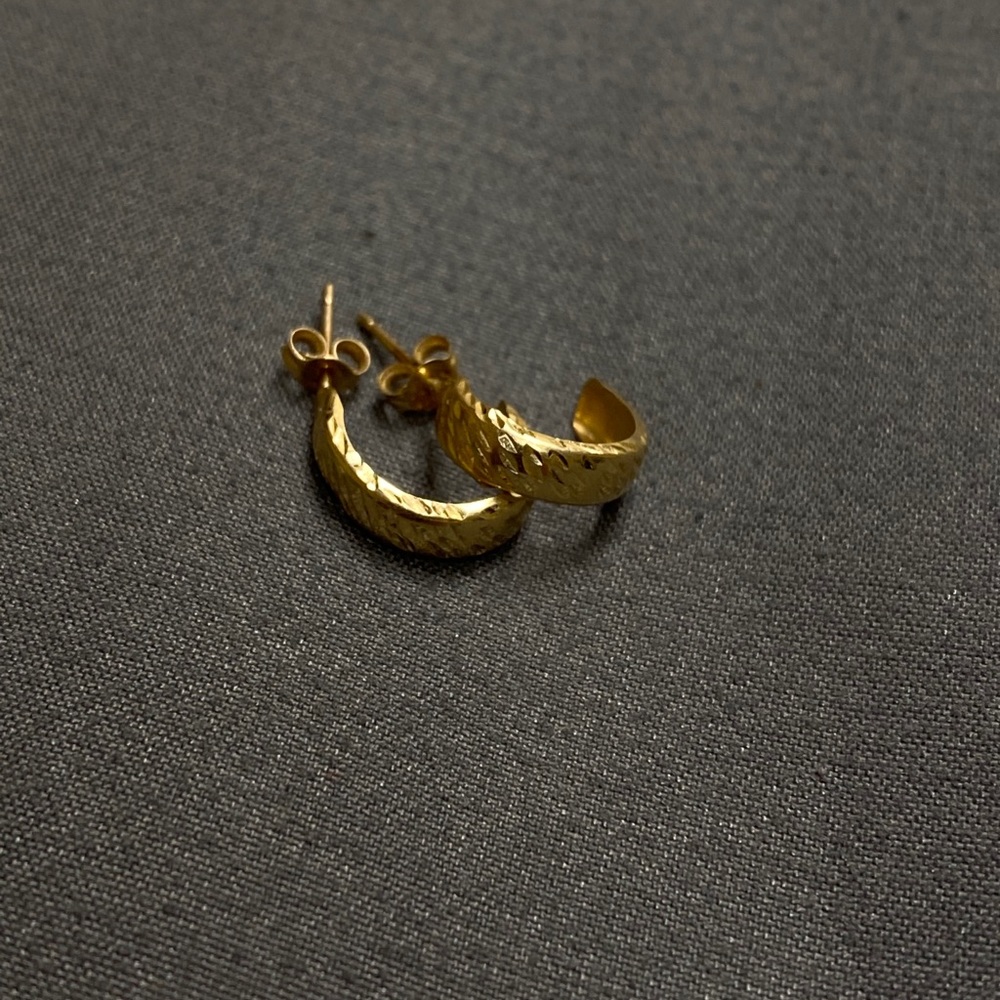 24k gold vintage small hoop earrings